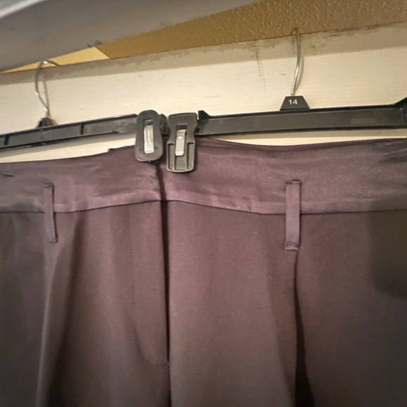 H&M WOMENS SIZE 20 BLACK PLEATED TUXEDO PANTS  SATIN STRIPE + WAISTBAND - Picture 7 of 13